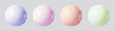 Set of pastel colored Easter eggs isolated on gray background. Vector illustration.のイラスト素材