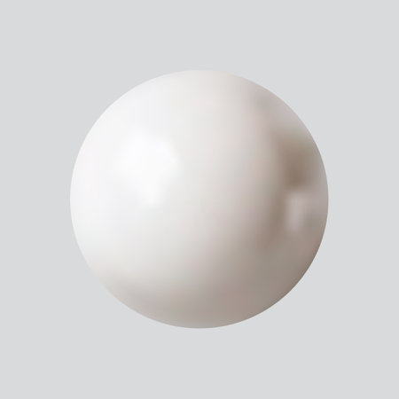 Realistic white pearl isolated on white background. 3d vector illustration.のイラスト素材