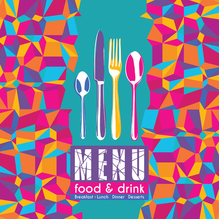 Restaurant pop art triangular menu designのイラスト素材