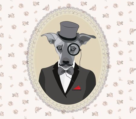 Male dog portraitのイラスト素材