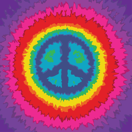 Tie dye peace symbolのイラスト素材