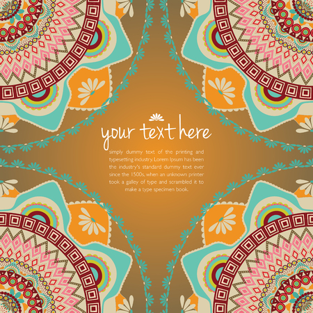 Ethnic tribal pattern with textのイラスト素材