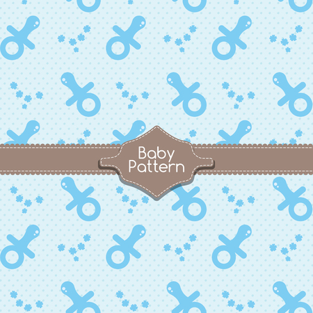 Baby pacifier pattern templateのイラスト素材