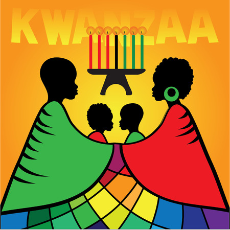 Kwanzaa greeting card templateのイラスト素材
