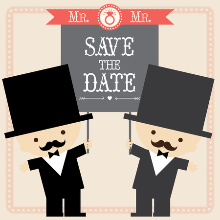 Wedding couple card templateのイラスト素材
