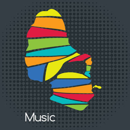 Colorful retro gramophoneのイラスト素材