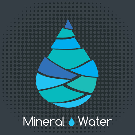 Single blue mineral water drop iconのイラスト素材