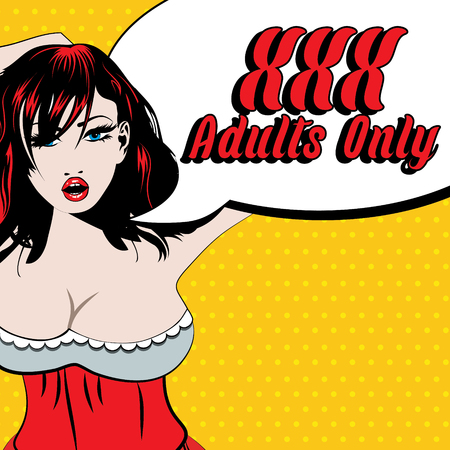 Adults only sexy girl illustrationのイラスト素材