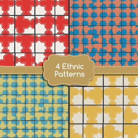 Four diffferent ethnic tribal pattern
