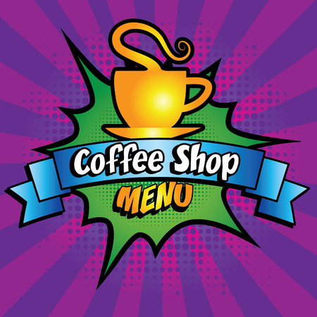 Coffee Shop Pop Art Menu Designのイラスト素材
