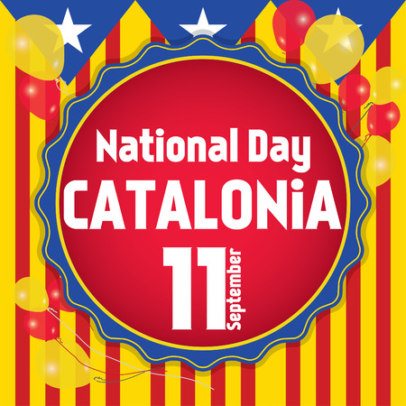 Pop art national day catalonia typographyのイラスト素材