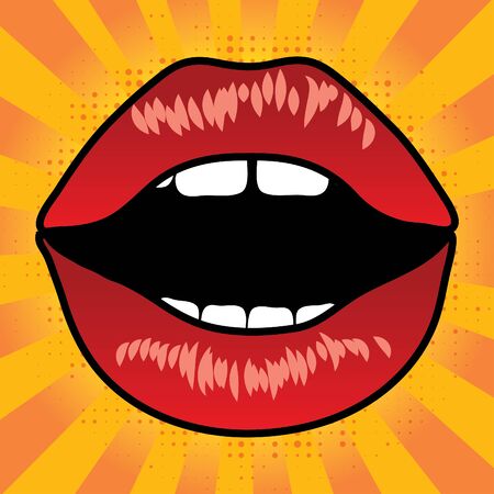 Pop art lipsのイラスト素材