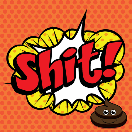 Pop art comics icon shitのイラスト素材