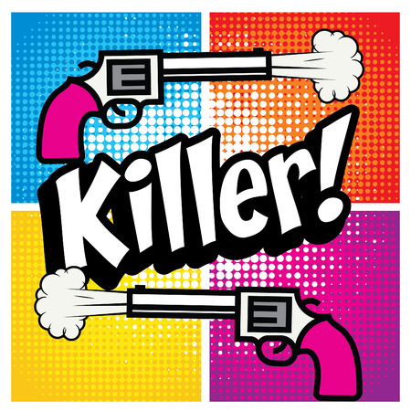 Pop art comics icon Killerのイラスト素材