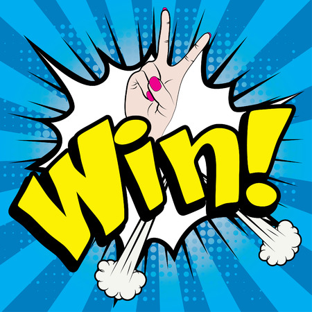 Pop Art comics icon with Win speech bubbleのイラスト素材