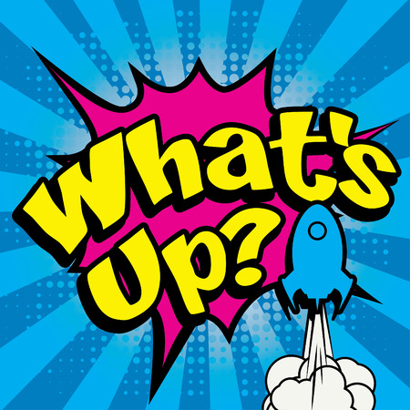 Art comics icon what's up typography