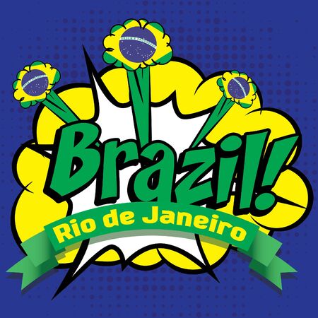 Brazil Rio de Janeiro designのイラスト素材