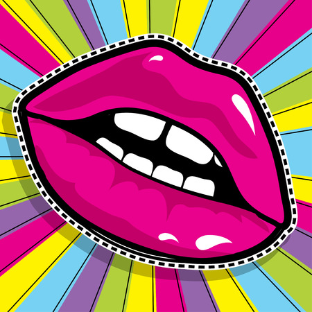 Fashionable pop art with lips designのイラスト素材