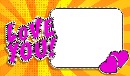 Love You vintage frameのイラスト素材