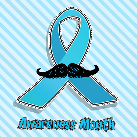 Mustache with ribbon awareness month illustration.のイラスト素材