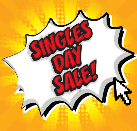 Singles day sale pop artのイラスト素材