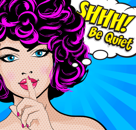 Be quiet pop art signのイラスト素材