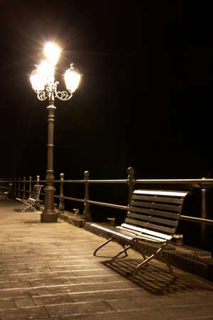 Italy, Amalfi. Quay at night