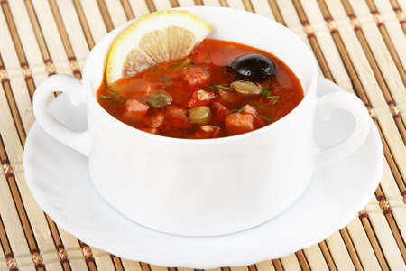 Russian and Ukrainian cuisine. Meat solyankaの写真素材