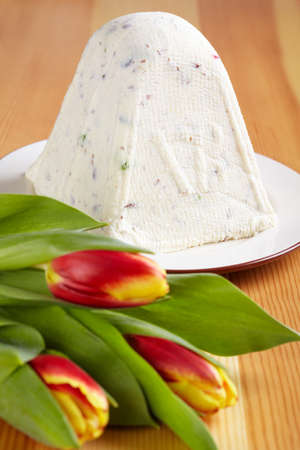 Easter Curd on a wooden table