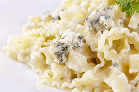 European cuisine. Pasta in cream sauce with blue cheeseの写真素材