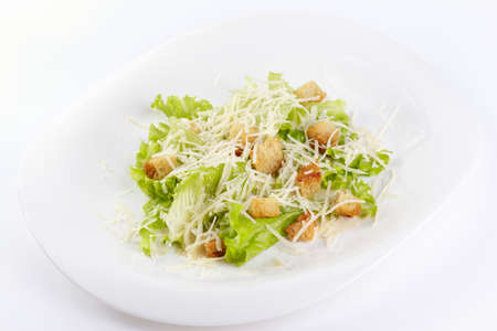 The Caesar salad prepared on the classical recipeの写真素材
