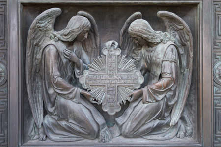 Russia. St.-Petersburg. The bronze reliefs on the doors of Isaakievsky cathedralの写真素材