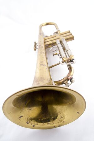 Close up of brass vintage trumpetの写真素材