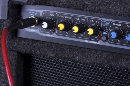 Knobs on a guitar amplifier