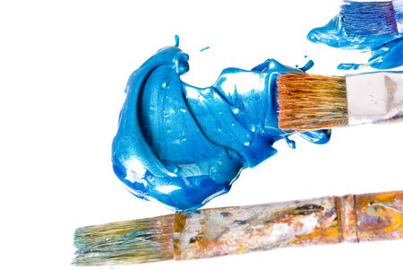 Abstract painting isolated on whiteの写真素材