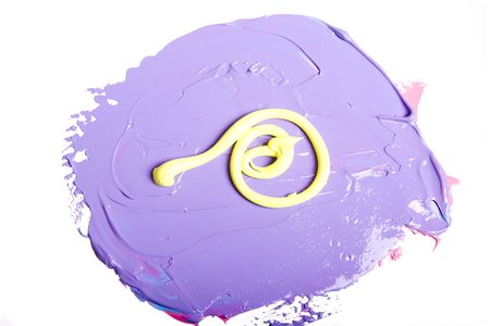 Acrylic paint isolated on whiteの写真素材