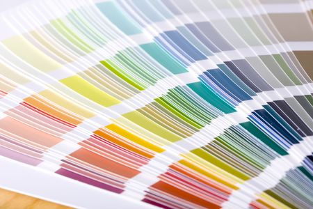 Color sampler of acrylic paintの写真素材