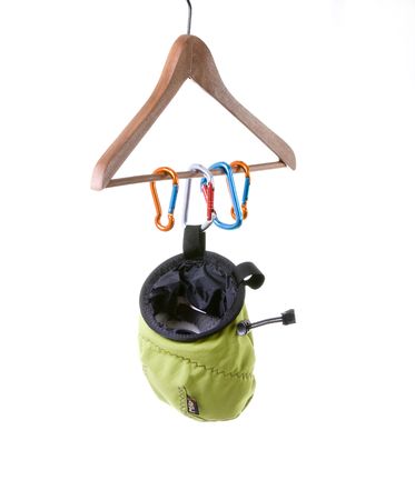 Climbing equipment  isolated on whiteの写真素材