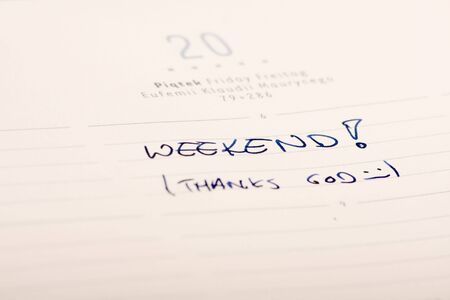 Marked and written  in a calendar. の写真素材