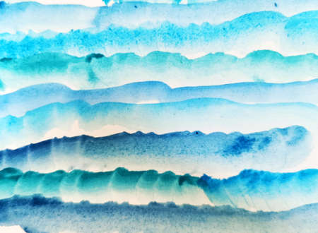 sea waves, painted with watercolors, abstract backgroundの写真素材