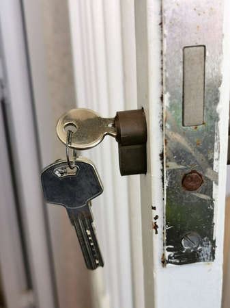 bunch of keys in the castle of the iron door, pantry, iron gateの写真素材