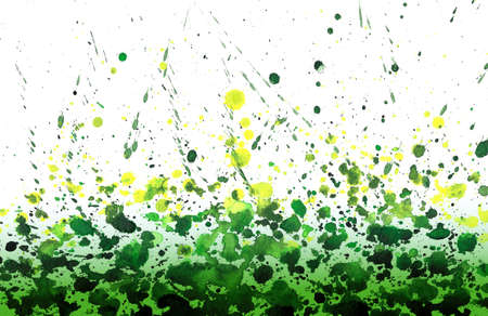 abstract watercolor background, hand painting, drops in plant colorの写真素材