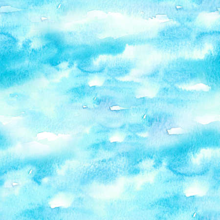 watercolor hand painted blue sky in sunny weather photo frameの写真素材