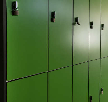 green school lockers for individual useの写真素材
