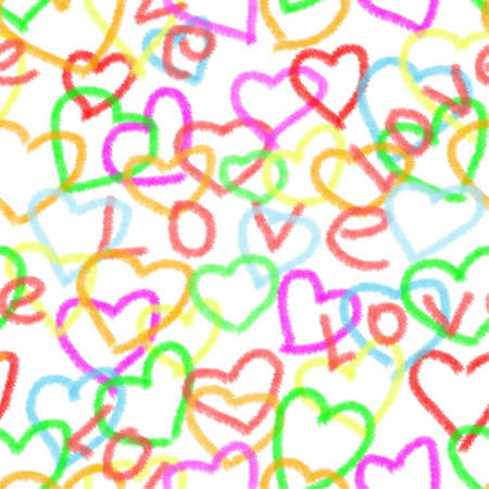 Vector seamless pattern with stylized hearts of white ribbons. Romantic gold decorative graphic background Valentines Day's, wedding, Christmas.の写真素材