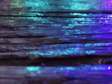 Old wooden texture, background disco bar ligth selective focusの写真素材