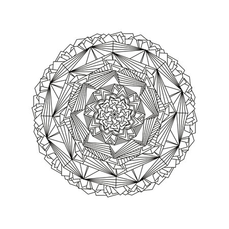 Easy abstract ornamental Illustration. mandala for coloring, decoration greeting cards, invitations, backgrounds, prints. Digital drawingの写真素材