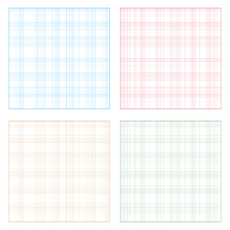 Set of four square grid backgrounds on white background. Vector illustration.のイラスト素材