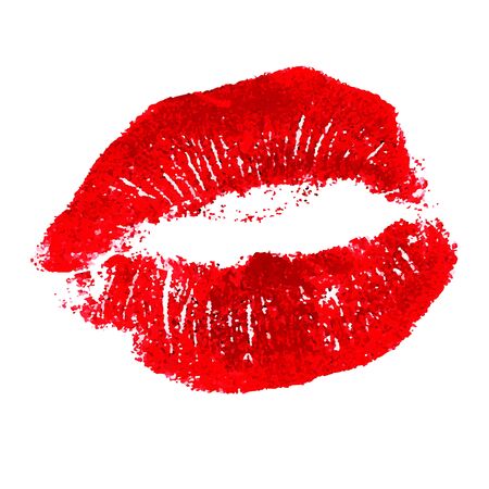 Woman lips on white background. Lipstick kiss.Vector illustration.のイラスト素材