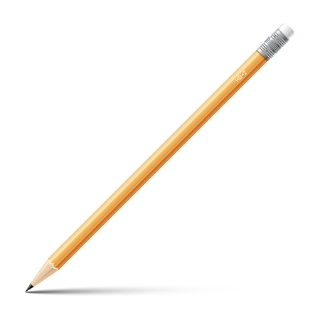 Wooden sharp pencil isolated on white background.   
Vector illustration.のイラスト素材